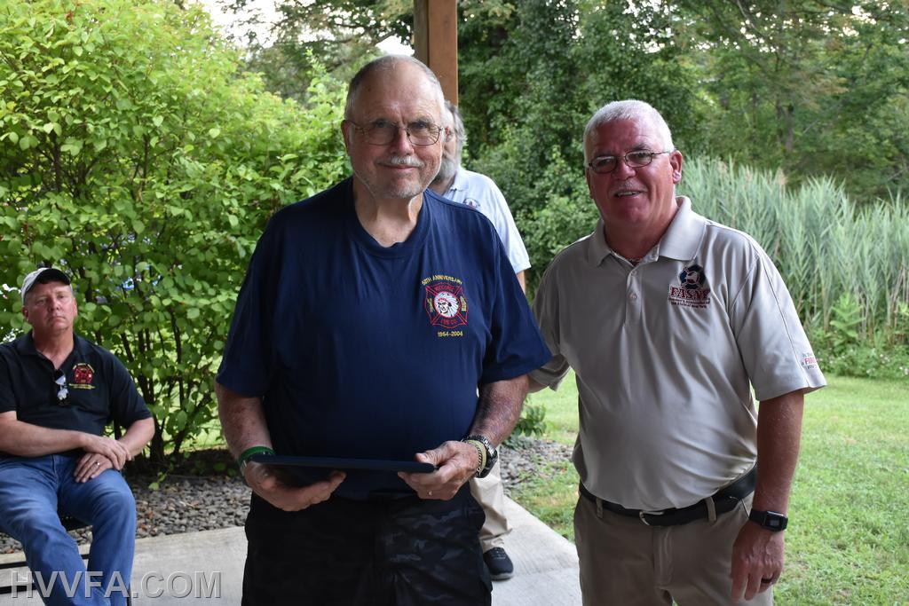 FASNY Director Presenting a Certificate to 50 year active member James Forde